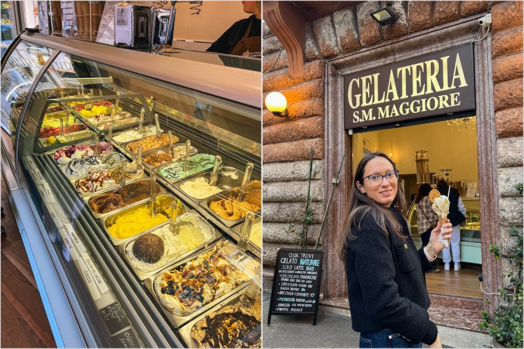 Сладоледът с шам фъстък на gelateria santa maria maggiore е едно от най големите удоволствия в Рим